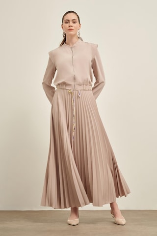 FTZ Women Ftz Plise Etekli Takım Beige 31024 Beige Bej