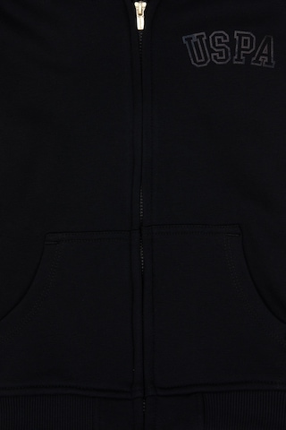 U.S. Polo Assn. Kız Çocuk Siyah Kapüşonlu Fermuarlı Basic Sweatshirt 50316837-VR046