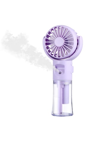 4 Kademeli Spreyli Şarjlı El Fanı Boyuna Asılabilir Usb Şarjlı Taşınabilir Mini Fan F4 4915
