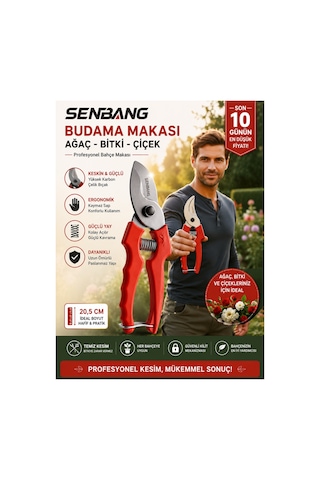 Budama Makası Profesyonel Bahçe Makası Ağaç Dal Çiçek Budayıcı Makas Karbon Çelik Ergonomik 20,5 Cm