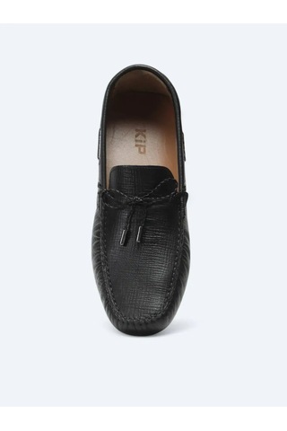 Siyah Deri Smart Casual Loafer Siyah