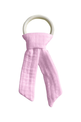 Pamuk Muslin Bebek Diş Kaşıyıcı Yıkanabilir Ahşap Pembe
