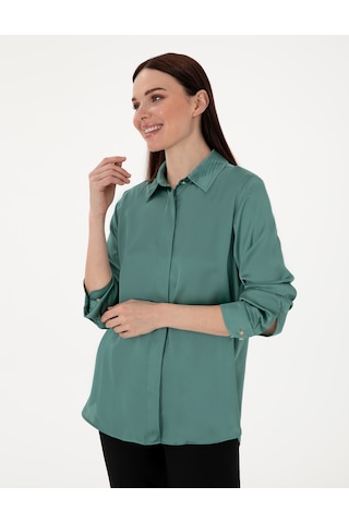 Pierre Cardin Kadın Yeşil Gömlek Desenli 50301090-vr054 Yeşil