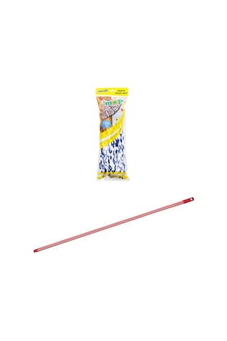 Elmop Pm02 Yedek Pamuklu Mikrofiber Islak Vidalı Mop Takımı Beyaz - Mavi