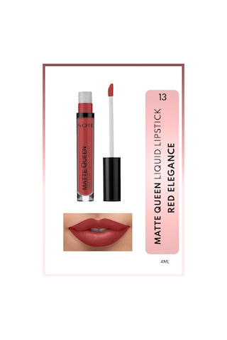 Matte Queen Lipstick Kalıcı Mat Likit Ruj - 13 Red Elegance - Kırmızı