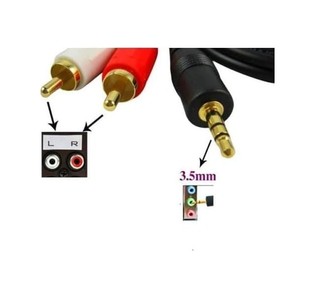 Primex Px-aux3r 3.5mm Aux Rca Ses Kablosu, 3 Metre Aux Ses Sistemi Kablosu, Aux Rca Ses Kablosu