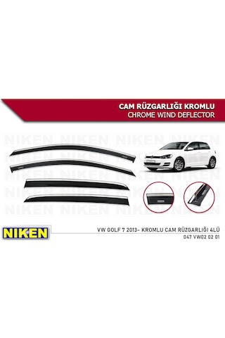 Vw golf 7 cam rüzgarlığı kromlu 2013+ niken