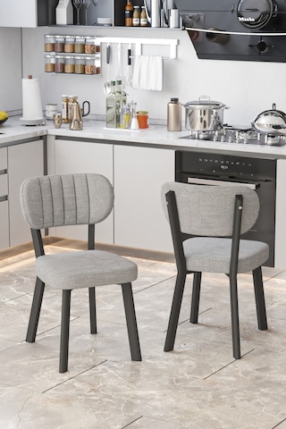 Parla 70x110cm Atlantik Mutfak Masası, Mutfak Masası Takımı, Yemek Masası, 4 Gri Sandalye Gri