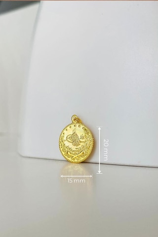 14 Ayar Altın Baskı Tuğra Kolye Ucu 1,8 Cm Sarı Altın