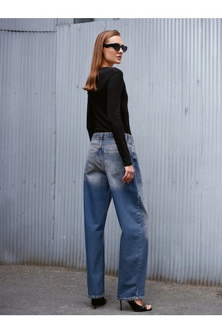 Dilvin 72062 Bol Kesim Denim Pantolon-tint Tint