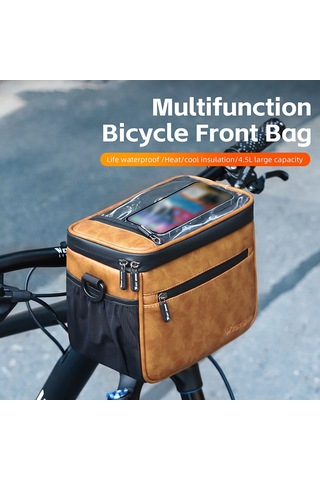 West Bıkıng-çok Fonksiyonlu Bisiklet Gidon Çantası Su Geçirmez,kahverengi Kahverengi