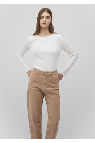 Mavi - Uzun Kollu Ekru Basic Tişört 1613040-70057 Ekru