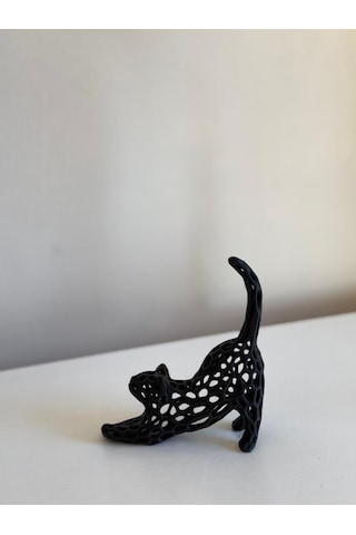 2 Adet Kedi Modeli Dekoratif Obje Plastik