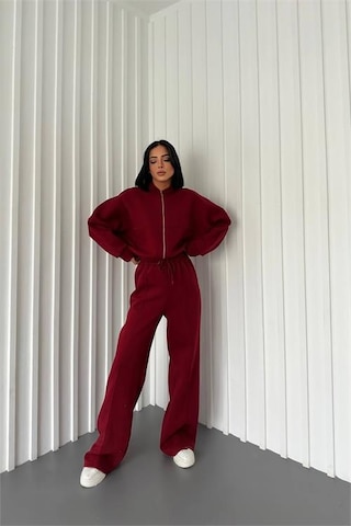 Neşeli Butik Kadın Kışlık Alt Üst Eşofman Takımı Nb0022 - Bordo Bordo