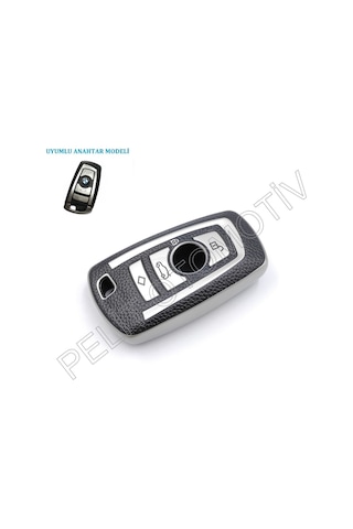 Bmw F10 F15 F16 F20 F30 F18 F25 Serisi Anahtar Kılıfı Süperlüx Keyless Gümüş