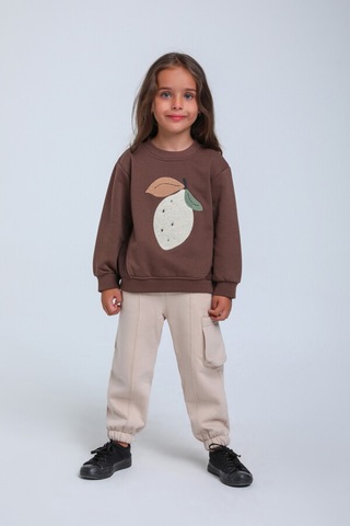 Xo Kids Kız Çocuk Sweatshirt 1-5 Yaş 35845 Kahve Kahverengi