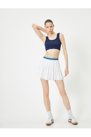 Koton Spor Yarım Atlet Dikişsiz Fitilli Slim Fit Kapsız Lacivert 4sak30202nk Lacivert