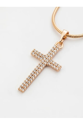 Xuping Taşlı Altın Kaplama Haç Kolye Tıbbi Alaşımlı 158089319 Altın Rengi
