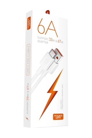 Powerway Usb / Type-c Şarj Kablosu 6a 1mt 67w & 120w