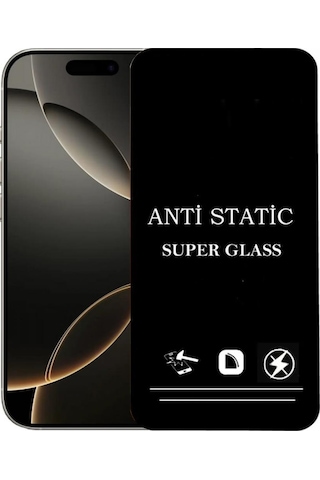 Apple Uyumlu iPhone 16 Pro Anti Statik Ekran Koruyucu Toz Tutmayan Kırılmaz Cam