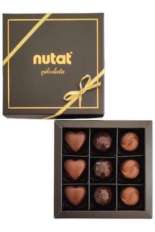 Nutat - Hediyelik Spesiyal Çikolata Sütlü Ve Bitter Çikolata, Özel Gün Hediyesi 96 Gr.