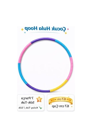 65 Cm Uzunluğunda Renkli Geçmeli Hulahop - 7 Parça Set