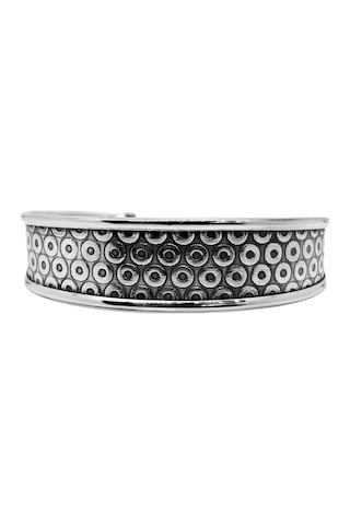 Oya Silver Nokta Desenli Ayarlanabilir Kalın Gümüş Bilezik 8698812300499