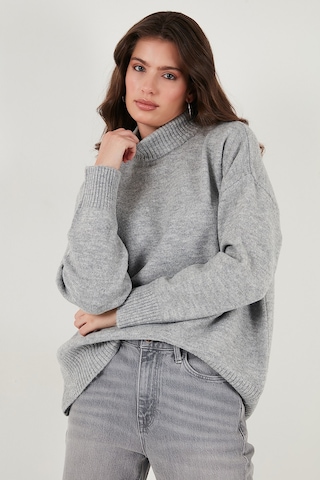 Lela Oversize Fit Balıkçı Yaka Yumuşak Dokulu 2'Li Paket Triko Bayan Kazak 680Kz00469S2 Vizon-Açık Gri