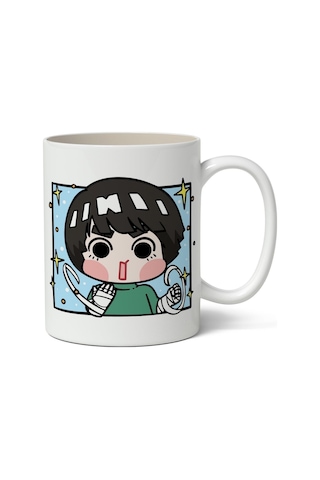 Naruto Rock Lee Avatar Baskılı Anime Beyaz Kupa Bardak Beyaz