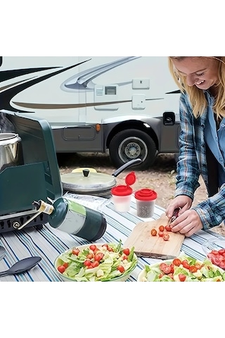 Trendooze Gaojunshop01 Beyaz 6'lı Nem Geçirmez Tuz Biberlik Seti - Kamp & Seyahat Beyaz