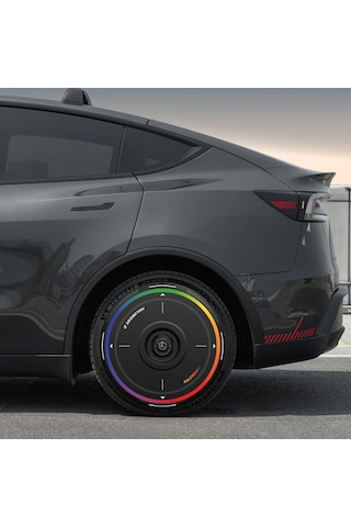 Haloblk Halodısc 2 Rainbow - Tesla Model Y - 19 İnç Aerodinamik Siyah Jant Kapağı - 4 Adet