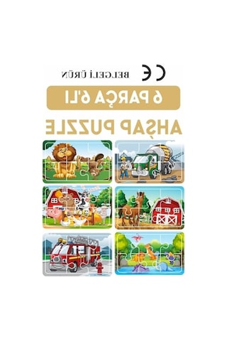 6 Parça Puzzle Seti, 6 Adet Farklı Şekilde Eğlenceli Oyun Deneyimi