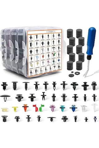 1281 Adet Araba Tutucu Klipsi Ve Plastik Bağlantı Elemanları Seti 38 B