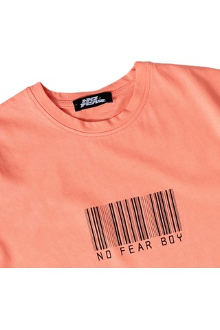 No Fear Somon Önü Baskılı Bisiklet Yaka Kısa Kol Erkek Çocuk Penye T-shirt Somon