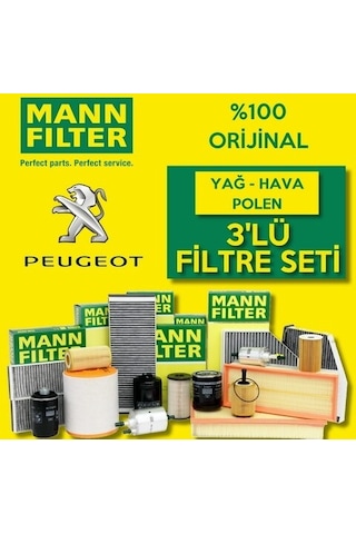 Peugeot 206 1.4 Mann-Filter Filtre Bakım Seti 1998-2009 (505526891)