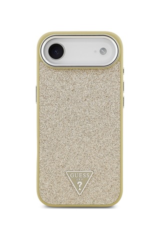 Apple Uyumlu iPhone 17 Air Kılıf Guess Lisanslı M-safeli Metal Kamera Çerçeveli Üçgen Logolu Glitter Gold Gold