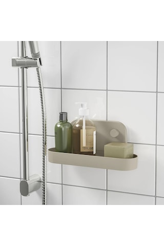 Ikea Öbonäs Vantuzlu Duvar Rafı, Gri-bej, 28 Cm Bej