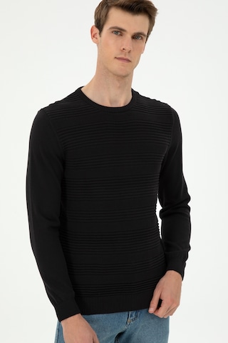 U.S. Polo Assn. Erkek Slim Fit Bisiklet Yaka Siyah Kazak 50297064-VR046