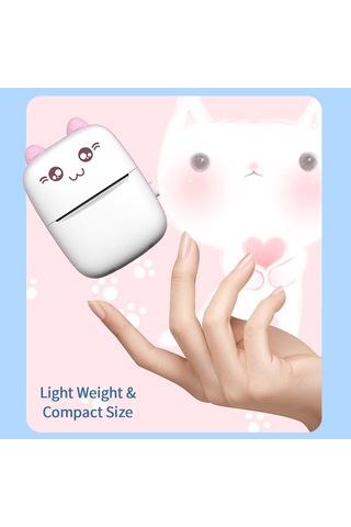 C9 Mürekkepsiz Yazıcı Taşınabilir Termal Fotoğraf Yazıcısı Kompakt Cep Öğrenci Mini Etiket Yazıcısı - Pembe