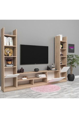 Kar Beyaz Tv Ünitesi Mdf Siyah
