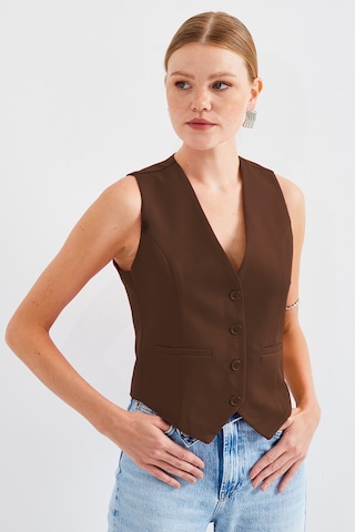 Bigdart 6796 Kısa Dokuma Yelek - Kahverengi 001