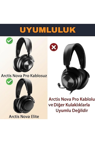 Lexroo Steelseries Arctis Nova Pro Wireless & Nova Elite İle Uyumlu Soğutucu Jel Kulaklık - Kumaş Çok Renkli