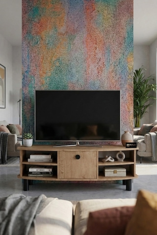 Vienna Tv Sehpası Suntalam Bej 136x44 Cm Çok Renkli