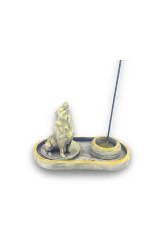 Uluyan Kübik Kurt Çubuk Tütsülük Ve Tealight Beyaz