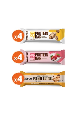 Waspco Protein Bar Karma Kutu 40G x 12 Adet 3 Çeşit