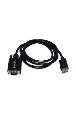 Qport Q-Dpv Dısplay PortM To VgaM 1.8 Mt Kablo Çevirici Dönüş