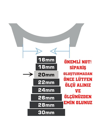 Saatse 20mm Siyah Hakiki Deri Saat Kordonu Kayış Kırmızı - Siyah