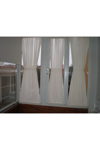 Mutfak Perdesi Çubuklu Briz Perde Sade Düz Tül Petek Dokulu Grek (387497742)