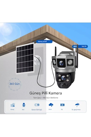 4g Sim Kart 12mp Wıfı Güneş Enerjili Kamera Açık Kablosuz 8k