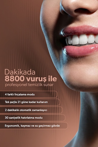 Homend Brushboss 4701h 4 Modlu 21 Gün Kullanım Süreli Akıllı Zamanlayıcılı Şarjlı Diş Fırçası Pembe Şarjlı
